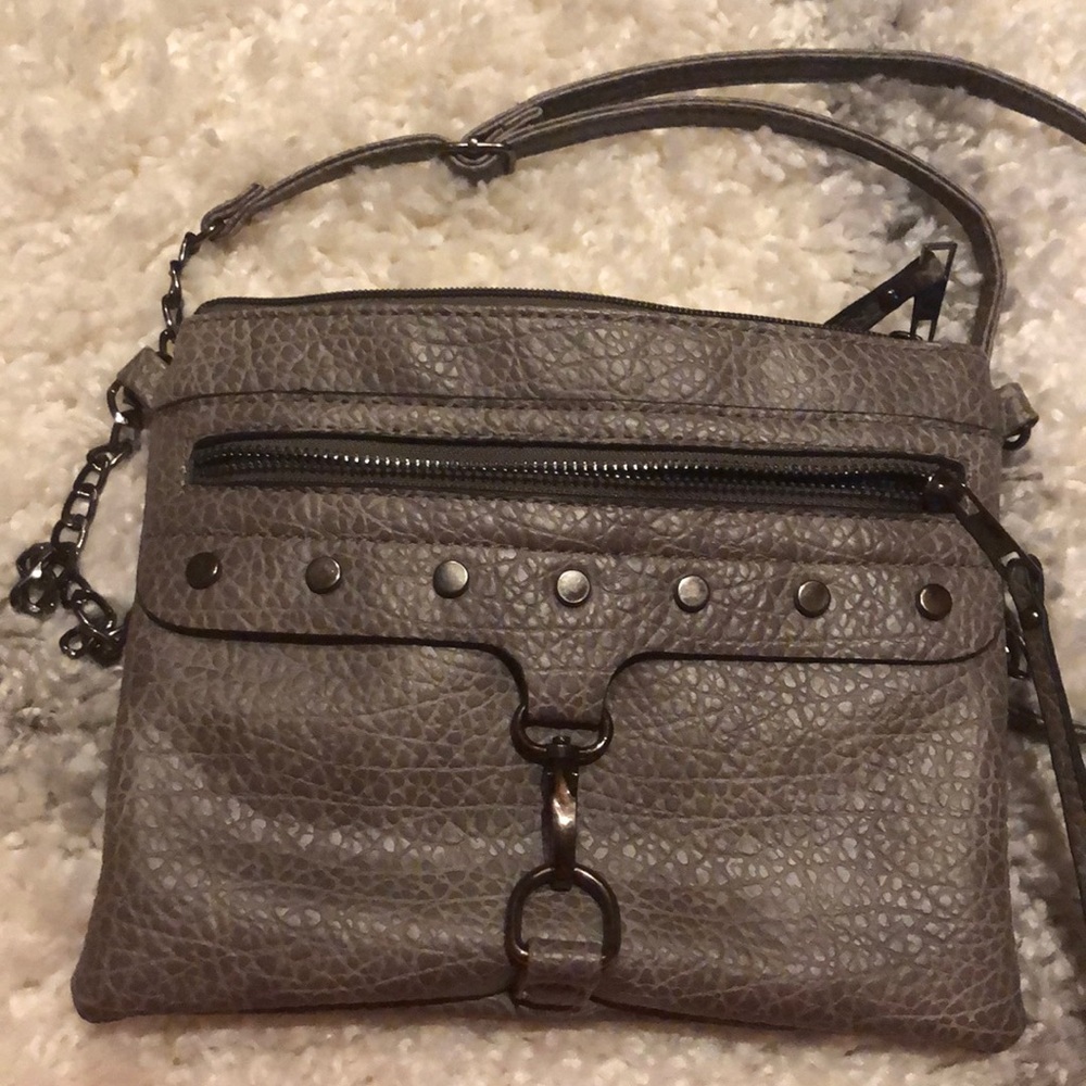 Grey pursue with silver embellishments